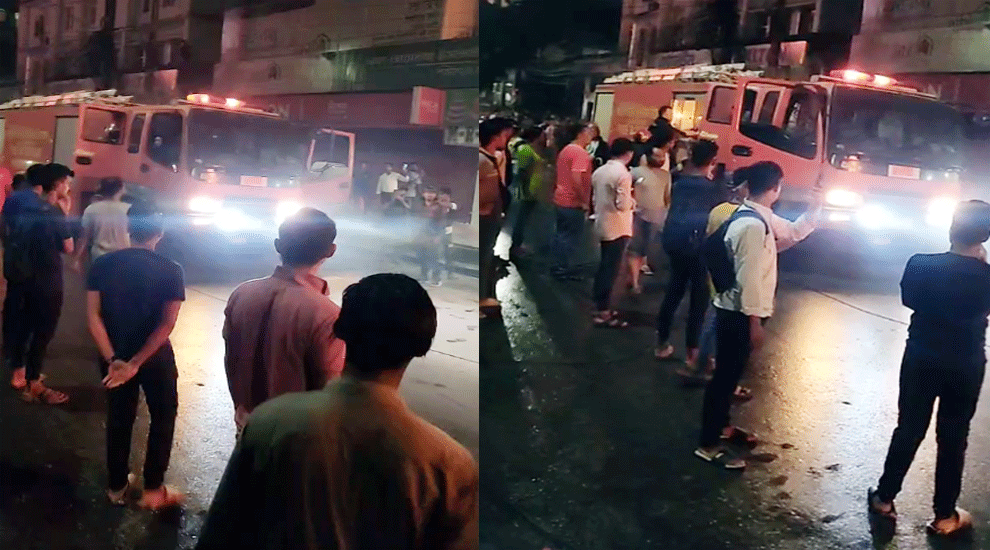  উপশহরে বৈদ্যুতিক খুঁটিতে আগুন