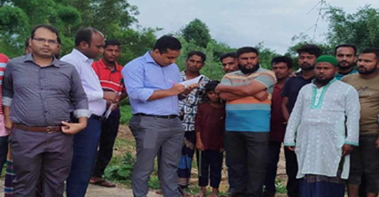 মাধবপুরে অ বৈ ধ ভাবে বালু উত্তোলনের দায়ে লাখ টাকা জ রি মা না