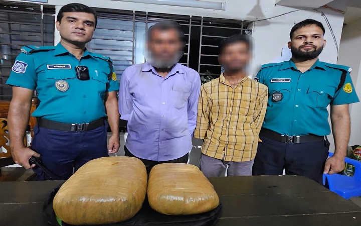 সিলেটে ৫ কেজি ৫০ গ্রাম গাঁজাসহ দুইজন গ্রেপ্তার