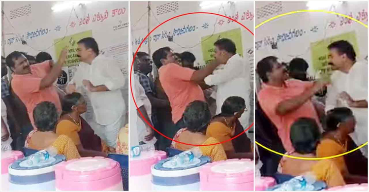 ভোটারকে থাপ্পড় মারায় এমপির গালে পাল্টা থাপ্পড় ভোটারের 