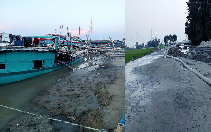 রক্ষা প্রকল্প এলাকাতেই রাতের আঁধারে বালু লুট, আ/তঙ্কে মুখ খুলছেন না কেউ
