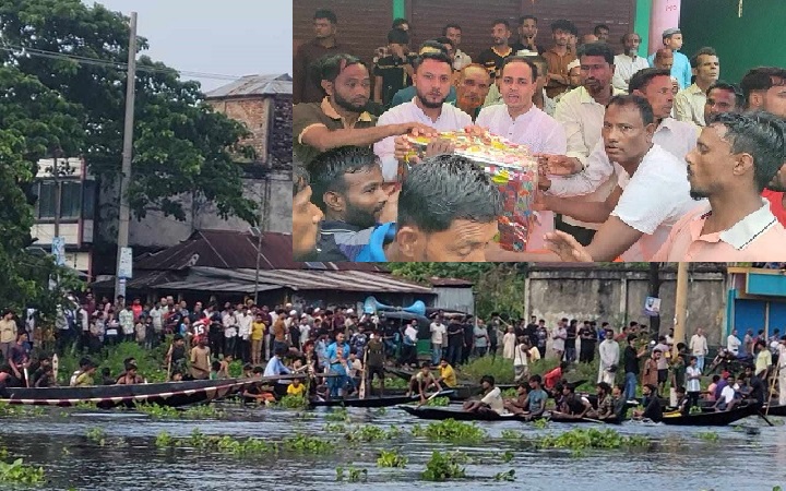 কুলাউড়ায়  হাকালুকি হাওরে ঐতিহ্যবাহী নৌকা বাইচ, হাজারো দর্শকের ঢল