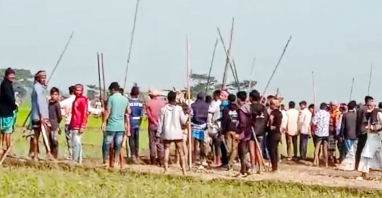 সুনামগঞ্জে গরুতে ধান খাওয়া নিয়ে দুই গ্রামের সং ঘ র্ষ, আহত ৪০