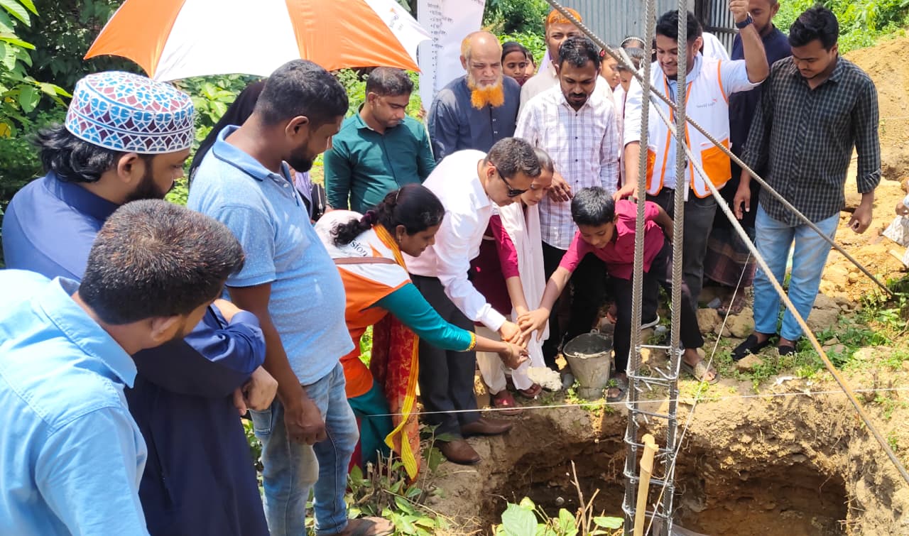 গোয়াইনঘাটে বিদ্যালয়ে ওয়াশ ব্লক নির্মাণ শুরু