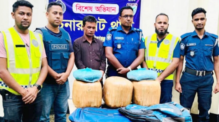 চুনারুঘাটে গাঁজাসহ কারবারি গ্রে প্তা র