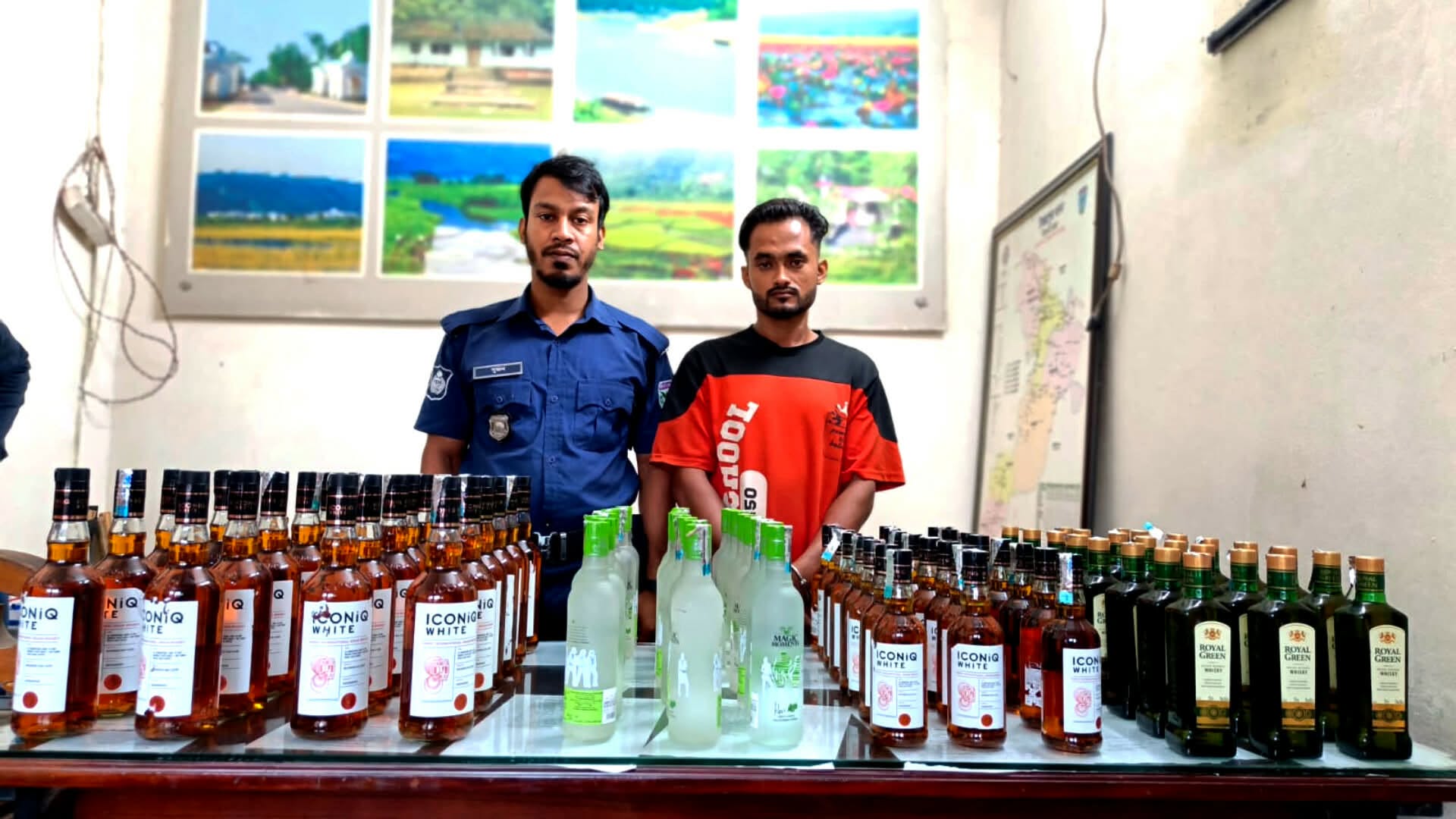 জৈন্তাপুরে ৯৬ বোতল ম/দ জ/ব্দ, আ/টক ১