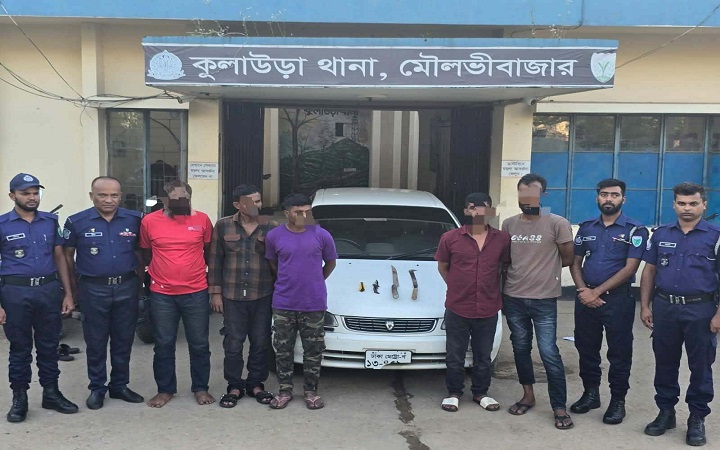 কুলাউড়ায় ডা*কাতির প্রস্তুতিকালে আন্তঃজেলা ডা*কাত দলের ৫ সদস্য গ্রে*প্তার