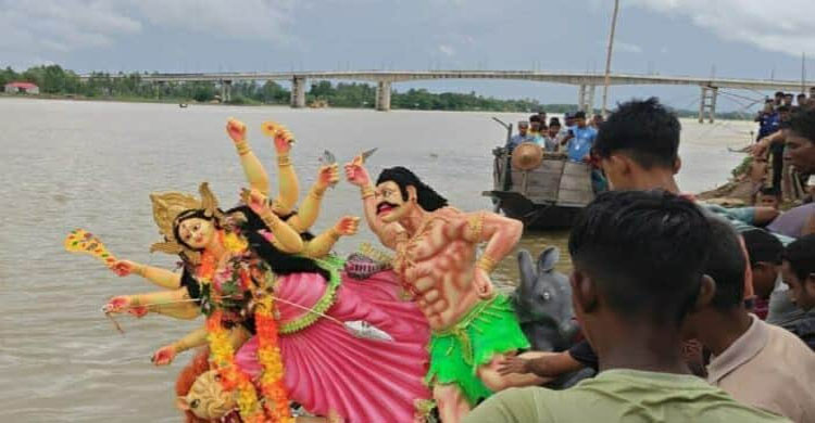 জগন্নাথপুরে বিসর্জনে শেষ হলো শারদীয় দুর্গোৎসব