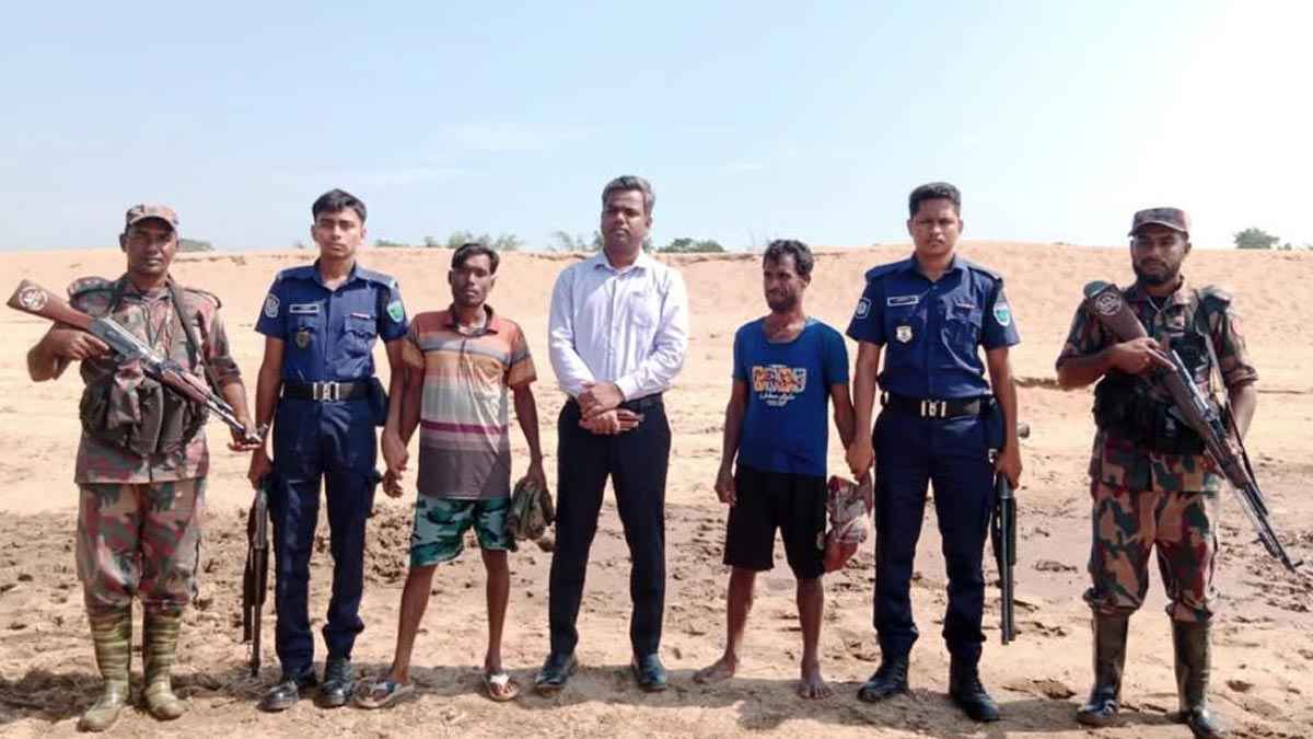 সুনামগঞ্জে অ/বৈধভাবে বালু উত্তোলন, দুইজনকে কা/রাদ/ণ্ড