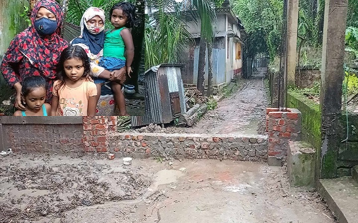 নবীগঞ্জে রাস্তা বন্ধ করে ৬ পরিবারকে অ*বরুদ্ধ করে রাখার অ*ভিযোগ