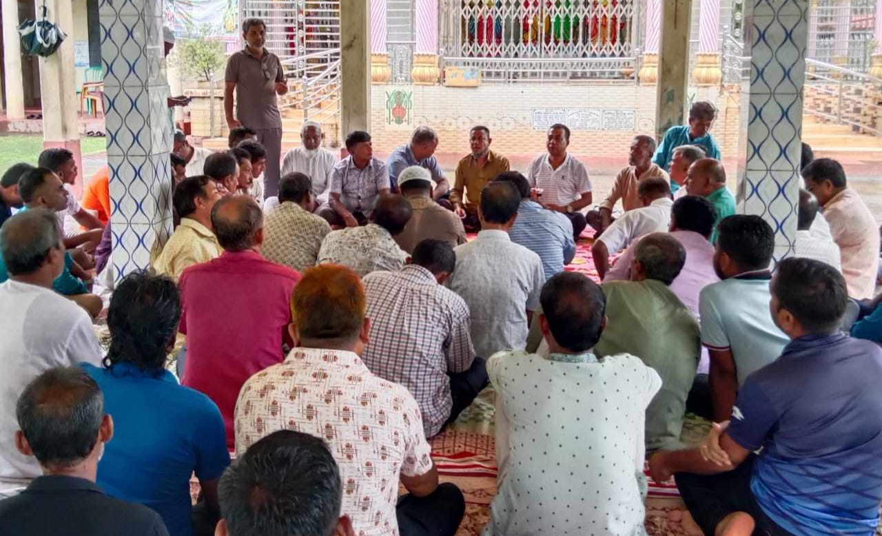 লাখাই পূজা উদযাপন পরিষদের সাথে বিএনপির নেতার মতবিনিময় সভা