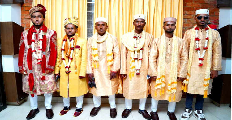 কোম্পানীগঞ্জে ১৪ তরুণ-তরুণীর যৌ তু ক বিহীন গণবিয়ে
