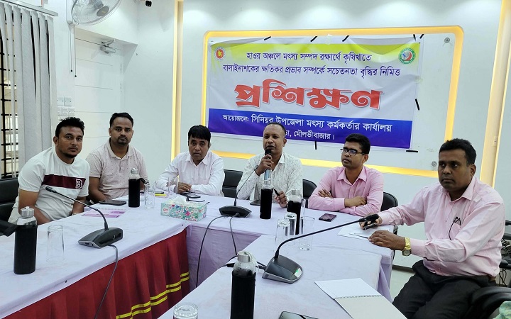 কুলাউড়ায় হাওরে মৎস্য রক্ষায় বালাইনাশকের ক্ষতি নিয়ে প্রশিক্ষণ