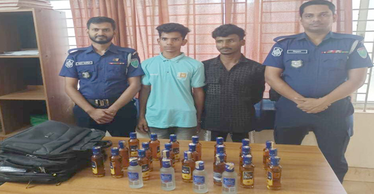 মাধবপুরে ২৬ বোতল ভা র তী য় ম দ সহ গ্রে ফ তা র ২
