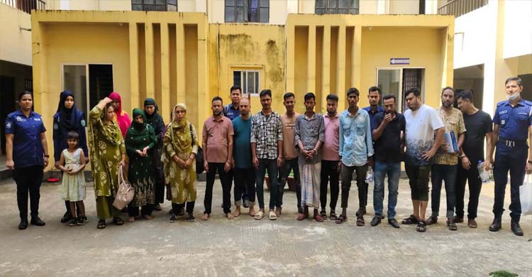 গোয়াইনঘাটে মা ন ব পা চা র চক্রের সদস্যসহ ১৯ জন আ ট ক