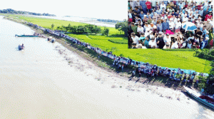 সুনামগঞ্জে চন্ডিডহরে সেতু নির্মাণের দাবিতে ৩ উপজেলাবাসীর মা ন বব ন্ধন