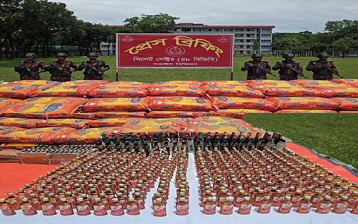 সিলেট সী*মান্তে আড়াই কোটি টাকার ভা*রতীয় পণ্য জ*ব্দ
