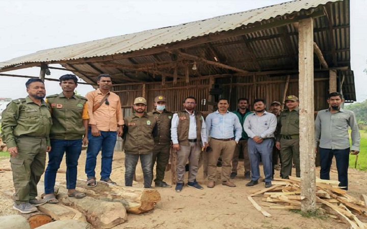 মাধবপুরে অভিযান চালিয়ে দুইটি অবৈধ করাতকল অপসারণ