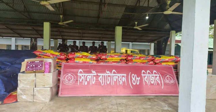 সিলেট সীমান্তে বিজিবির অভিযানে ১ কোটি ১৮ লাখ টাকার চোরাচালানী মালামাল আ ট ক