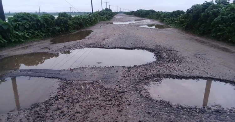 আজমিরীগঞ্জ-বানিয়াচং সড়কের বেহাল দশা 