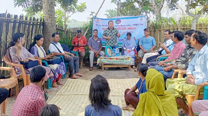 চুনারুঘাটে জলবায়ু পরিবর্তন আদিবাসীদের সচেতনতামূলক সভা অনুষ্ঠিত 