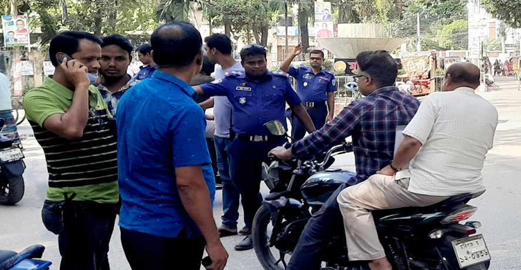 হবিগঞ্জে যানজট নিরোসন ও অবৈধ যানবাহনের বিরুদ্ধে অভিযান