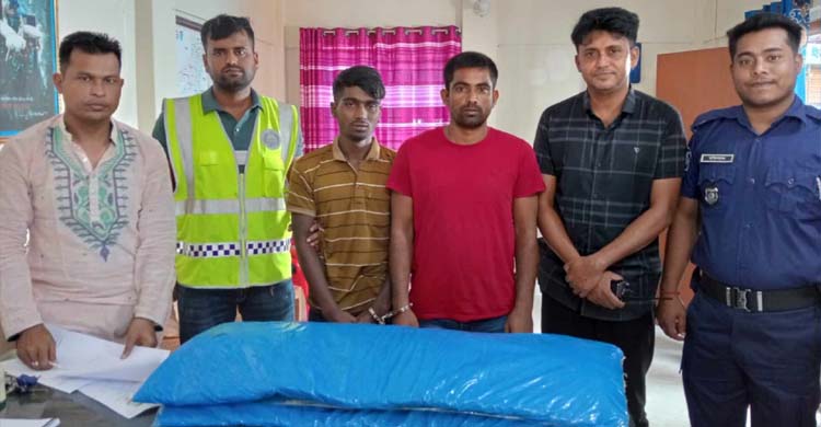 মাধবপুরে অভিনব কায়দায় গাঁ জা পাচারের সময় ১০ কেজিসহ গ্রে ফ তা র ২
