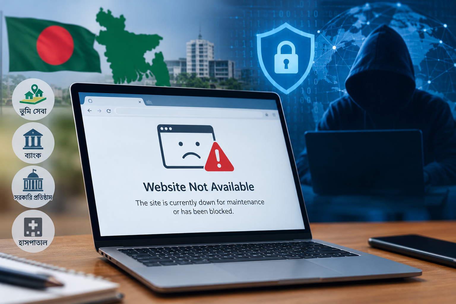 সাইবার ঝুঁকিতে দেশের একাধিক ওয়েবসাইট বন্ধ