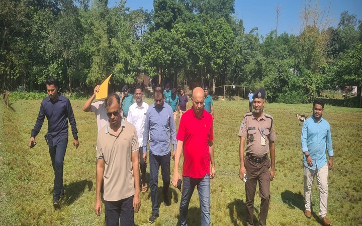 সিলেটে এয়ারপোর্ট থানা এলাকা পরিদর্শনে এসএমপি কমিশনার