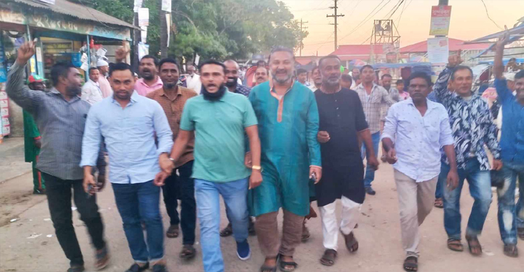 রনজিত সরকারকে স্বাগত জানিয়ে জামালগঞ্জে মিছিল