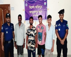 জগন্নাথপুরে ৪ ওয়ারেন্টভুক্ত আসামী গ্রেফতার