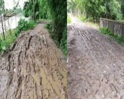 জকিগঞ্জের কাদাজল রাস্তায় সহস্রাধিক মানুষের ভোগান্তি