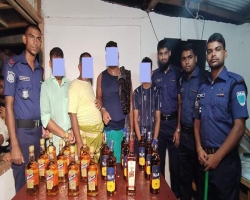 গোয়াইনঘাটে ভারতীয় মদ উদ্ধার, গ্রেফতার ৪