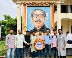 বঙ্গবন্ধুর শাহাদত বার্ষিকীতে শান্তিগঞ্জ প্রেসক্লাবের শ্রদ্ধা