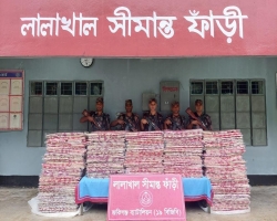 জৈন্তাপুরে বিজিবি‌‍র অভিযানে ভারতীয় শাড়ি জব্দ