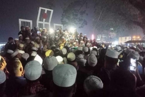 তাবলীগ জামায়াতের কর্মীদের হ ত্যা র প্র*তিবাদে হবিগঞ্জে বি ক্ষো ভ 