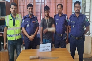 মাধবপুরে  ডা কা ত দলের সদস‍্য মোস্তফা আ ট ক