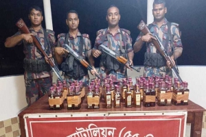 মাধবপুরে বি*জিবির অ*ভিযানে বিদেশি ম*দ জ*ব্দ 