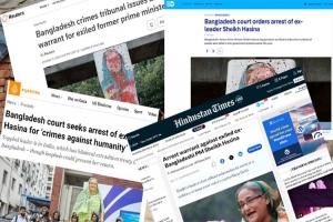 বিশ্ব গণমাধ্যমে শেখ হাসিনার গ্রে প্তা রি পরোয়ানা