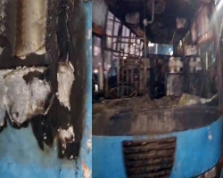 কাকলীতে পুলিশ ফাঁড়ির সামনে বাসে আগুন