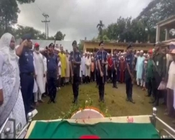 লাখাইয়ে বীর মুক্তিযোদ্ধা শাহ মোজাহিদুল হকের রাষ্ট্রীয় মর্যাদায় দাফন সম্পন্ন