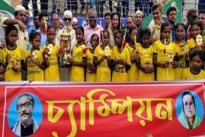 মাধবপুরে বঙ্গবন্ধু ও বঙ্গমাতা গোল্ডকাপ ফুটবল ফাইনাল