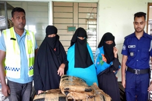 মাধবপুরে ৭৩ কেজি গাঁ জা সহ তিন না রী ও এক যু ব ক আ ট ক