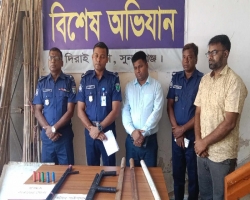 দিরাইয়ে অবৈধ অস্ত্র উদ্ধার, গ্রেপ্তার ২