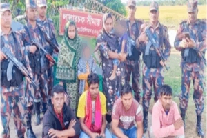 কুলাউড়ায় মানবপাচারকারীর বাড়িতে বিজিবির অভিযান, আ ট ক ৮