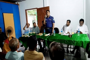 দুর্গাপূজা উপলক্ষে জৈন্তাপুর থানায় মতবিনিময়