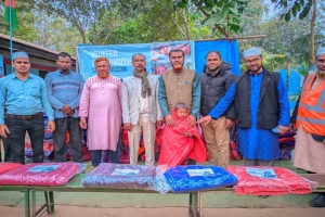 নরসিংপুর সমাজ কল্যাণ সংস্থার উদ্যোগে শীতার্তদের মাঝে কম্বল বিতরণ 