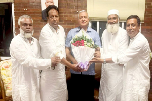সাবেক এমপি নাসের'র সঙ্গে কুলাউড়া বি এন পি'র নেতৃবন্দের সৌজন্য সাক্ষাৎ