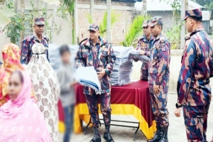 মৌলভীবাজারে  শীতার্ত মানুষের পাশে বি জি বি 