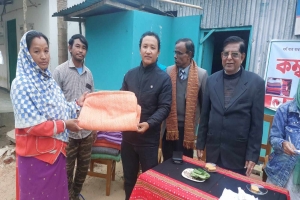 শ্রীমঙ্গলে হিন্দু বৌদ্ধ খ্রিষ্টান ঐক্য পরিষদের উদ্যোগে ত্রিপুরা পল্লীতে শীতবস্ত্র বিতরণ
